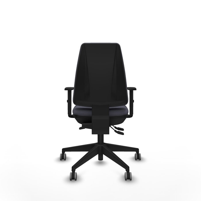 Chaise Elche Asynchrone Tissu Gris foncé Base pyramidale noire Accoudoir 1D Sans appui-tête Roulettes 65mm pour moquette Chaise Elche Asynchrone Tissu Gris foncé Base pyramidale noire Accoudoir 1D Sans appui-tête Roulettes 65mm pour moquette