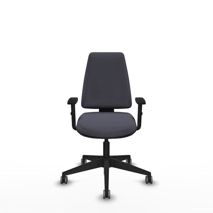 Chaise Elche Asynchrone Tissu Gris foncé Base pyramidale noire Accoudoir 1D Sans appui-tête Roulettes 65mm pour moquette Chaise Elche Asynchrone Tissu Gris foncé Base pyramidale noire Accoudoir 1D Sans appui-tête Roulettes 65mm pour moquette