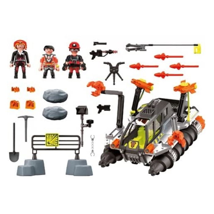Playmobil Dino Rise Comet Corp. Taladro - Jeu de construction de véhicule perforateur avec 3 figurines, à partir de 4 ans