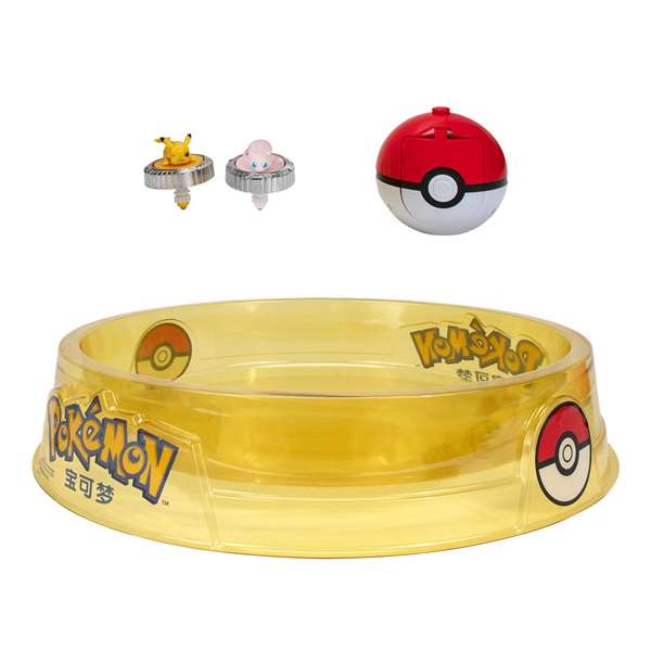 Jazwares Pokémon - Set Stade de Bataille Spinner avec 2 Toupies Lanceuses - Jeu de Collection et de Combat - Jouet