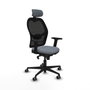 Piqueras y Crespo Chaise de Bureau avec Appui-tête 2D036G2 Gris