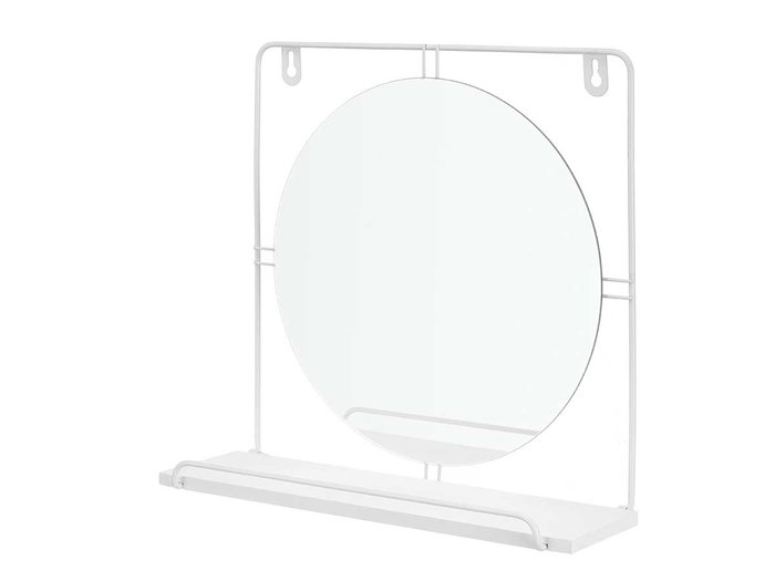 GIFTDECOR Miroir étagère mural blanc