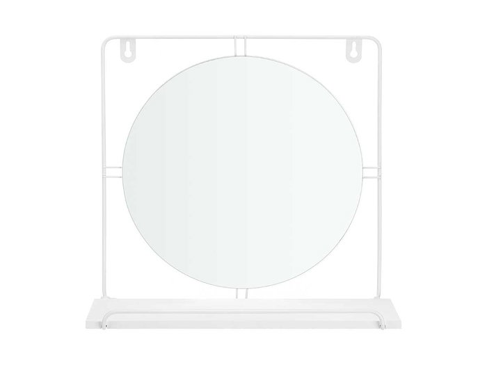 GIFTDECOR Miroir étagère mural blanc