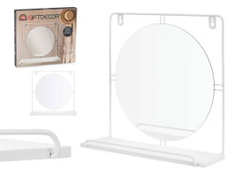 GIFTDECOR Miroir étagère mural blanc