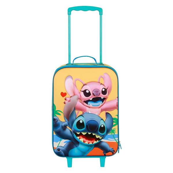Karactermania Valise Cabine Souple pour Enfant 3D Lilo & Stitch Ocean, Dimensions 52 x 33 x 17 cm