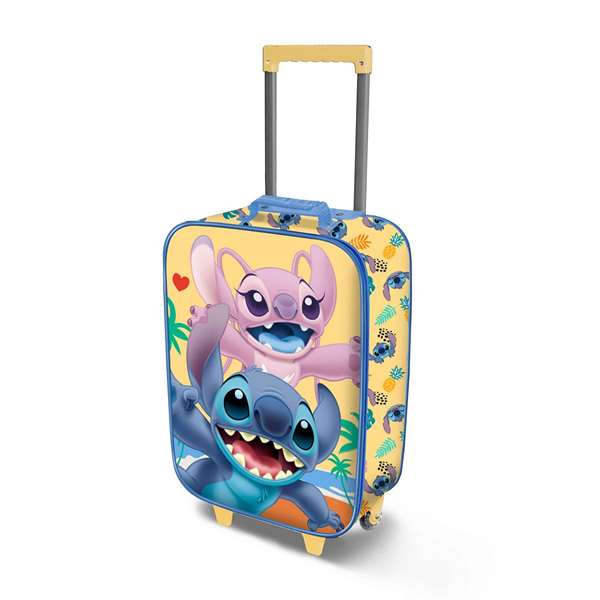 Karactermania Valise Cabine Souple pour Enfant 3D Lilo & Stitch Ocean, Dimensions 52 x 33 x 17 cm