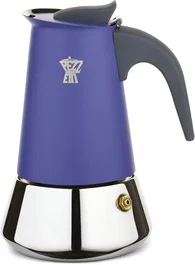 Pezzetti Steexpress Cafetière italienne en acier inoxydable, Bleu Indigo, 2 tasses