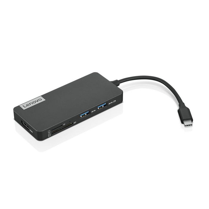 Lenovo Hub USB-C 7-en-1 avec Ports USB Type-C, USB 3.0, USB 2.0, HDMI - Compact (92 g)