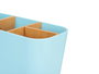 Berilo Organisateur ovale 5 compartiments bambou et plastique bleu 21x10x9 cm (Set de 6)