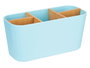 Berilo Organisateur ovale 5 compartiments bambou et plastique bleu 21x10x9 cm (Set de 6)