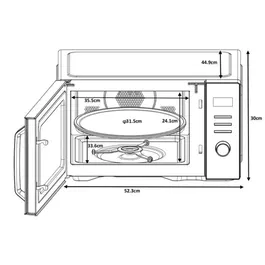 Continental Edison CEMO29BC - Four à micro-ondes combiné 29 L Noir - Gril 1000W - Convection 2100W - 1000W - Affichage LED