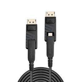 Lindy Câble Mini DisplayPort 1.4 Hybride Fibre Optique avec connecteurs DP, 10m