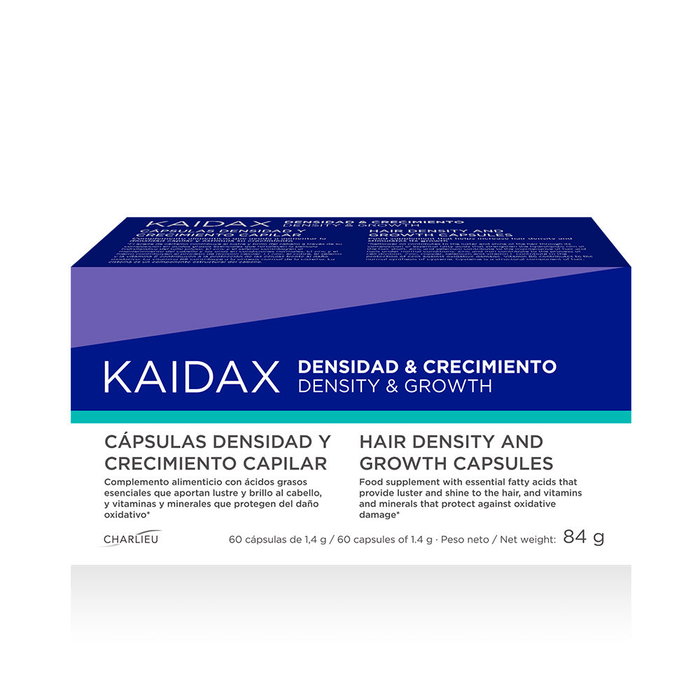 Kaidax KAIDAX - Complément alimentaire pour cheveux - Densité & Croissance - Formule enrichie huile de carthame, zinc, sélénium, vitamine E - 60 gélules Kaidax KAIDAX - Complément alimentaire pour cheveux - Densité & Croissance - Formule enrichie huile de carthame, zinc, sélénium, vitamine E - 60 gélules