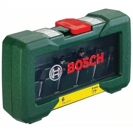 Bosch - Coffret de 6 fraises au carbure de tungstène - Diamètre 6 mm - Pour rainurage, profilage et arrondi - Inclut fraises à rainurer, à canneler, à arrondir et à queue d'aronde
