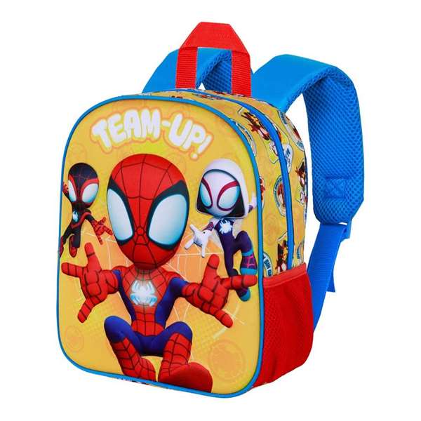 Karactermania Sac à dos 3D Spider-Man Team-up pour enfant, 26 x 11 x 31 cm, compartiment unique, bretelles rembourrées
