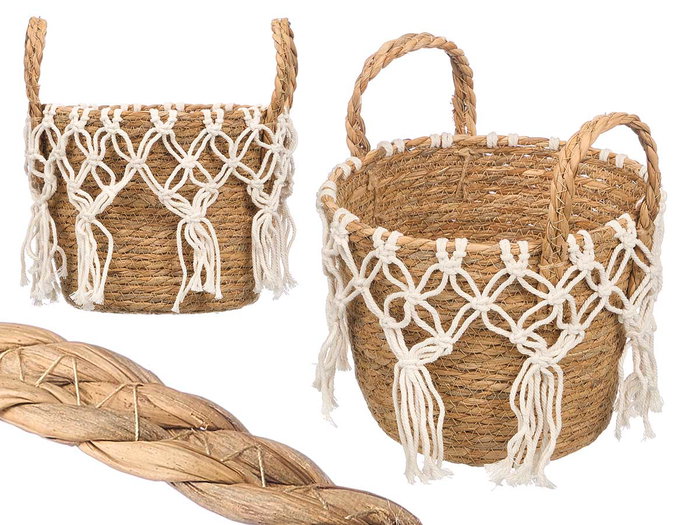 Giftdecor Macramé Suspension Plante Blanc Petit 25x29x25 cm Sparte Coton (Set de 8) Giftdecor Macramé Suspension Plante Blanc Petit 25x29x25 cm Sparte Coton (Set de 8)