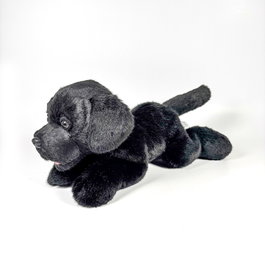 DEQUBE Peluche Labrador Noir Couché 25cm BOCALAN – Anglais, Portugais, Espagnol