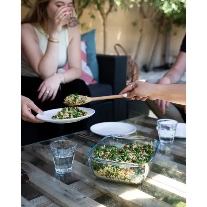 Pyrex Cook & Store - Lot de 3 plats rectangulaires en verre avec couvercles (0.4L, 1.1L, 2.5L) - Résistant aux chocs thermiques, sans BPA