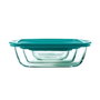 Pyrex Cook & Store Lot de 3 plats rectangulaires en verre avec couvercles, Vert