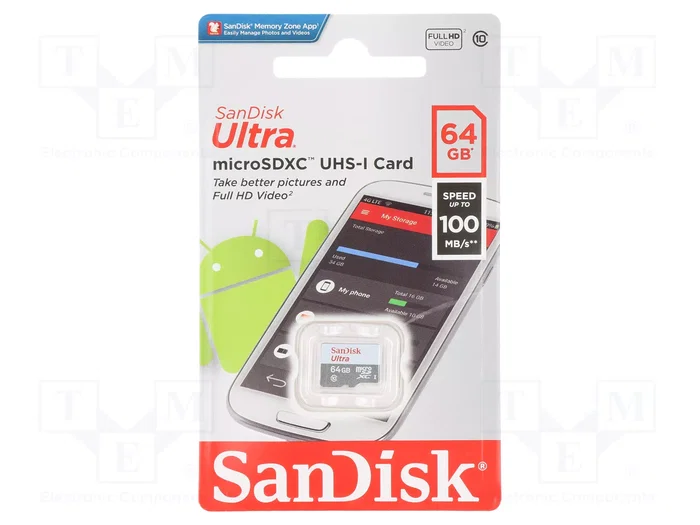 SanDisk Micro SD card Ultra 64Go SDSQUNR-064G-GN3MN SanDisk Micro SD card Ultra 64Go SDSQUNR-064G-GN3MN