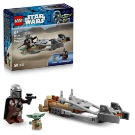 Lego 75436 Star Wars Le Speeder Bike du Mandalorien et Grogu Jouet de Construction avec 2 Personnages, Idée Cadeau Enfant 6 Ans et Plus