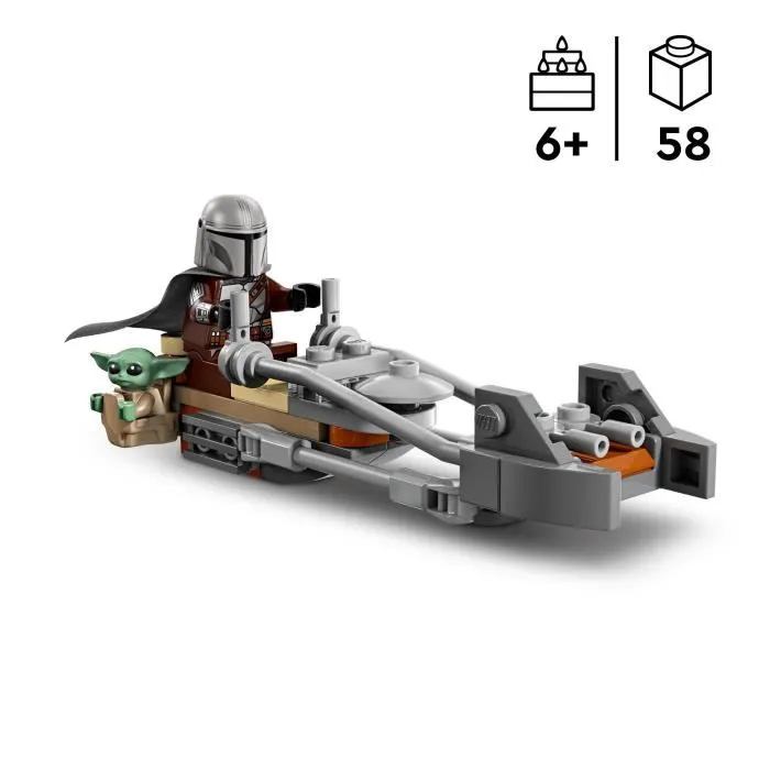 Lego 75436 Star Wars Le Speeder Bike du Mandalorien et Grogu Jouet de Construction avec 2 Personnages, Idée Cadeau Enfant 6 Ans et Plus Lego 75436 Star Wars Le Speeder Bike du Mandalorien et Grogu Jouet de Construction avec 2 Personnages, Idée Cadeau Enfant 6 Ans et Plus