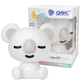 GSC Evolution Veilleuse enfant Koala LED RGB + lumière de jour, batterie rechargeable, blanc