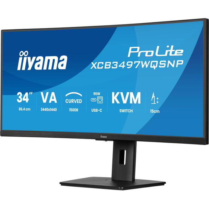 Iiyama Ecran PC XCB3497WQSNP-B1 34" UltraWide QHD (3440x1440) 144 Hz, 1 ms, DisplayHDR 400, USB-C, HDMI, DisplayPort