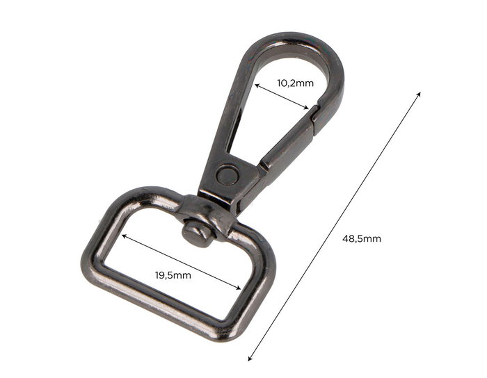 Innspiro Mousqueton avec anneau rectangulaire Zamak Nickel noir 19,50 mm (Lot de 5) Innspiro Mousqueton avec anneau rectangulaire Zamak Nickel noir 19,50 mm (Lot de 5)