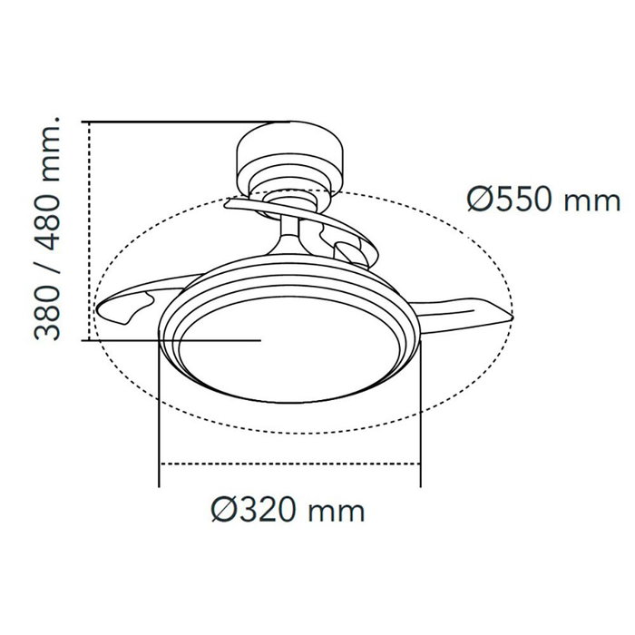 Ventilateur de Plafond avec Lumière CristalRecord Noir 35 W 1000 Lm (3000 K) (4000 K)