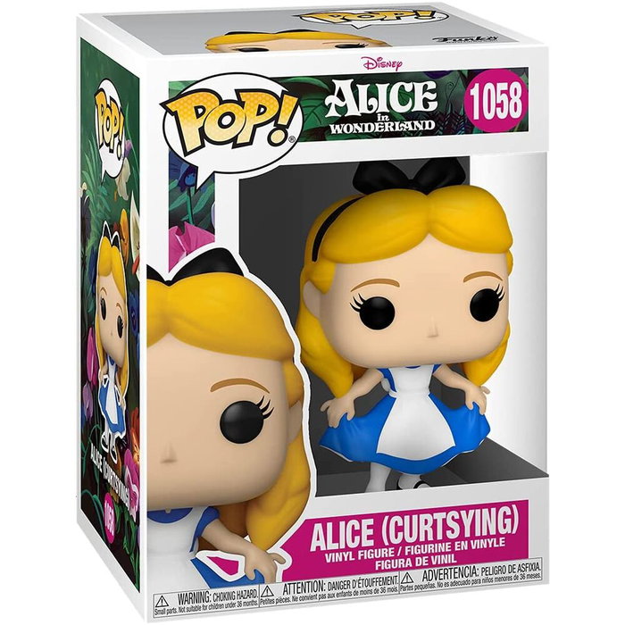 FUNKO Figurine POP Disney Alice au Pays des Merveilles 70th Anniversary - Alice faisant une révérence - Figurine vinyle de 9 cm avec boîte cadeau vitrée FUNKO Figurine POP Disney Alice au Pays des Merveilles 70th Anniversary - Alice faisant une révérence - Figurine vinyle de 9 cm avec boîte cadeau vitrée