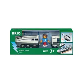 BRIO - Locomotive à piles Super Rapide Train électrique pour enfants 3+ avec bouton turbo et feux à DEL, blanc