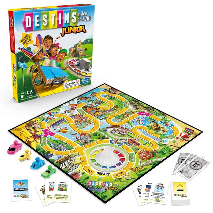 Hasbro Games Jeu The Game of Life Junior Version Française E6678 Jeu de Société et d'Aventures pour Enfants à Partir de 5 Ans