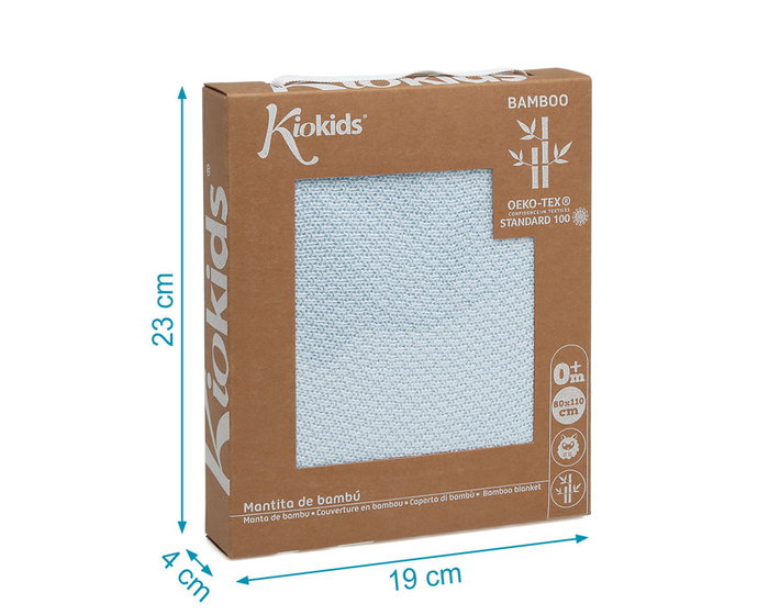 KioKids Manta de Bambú Azul