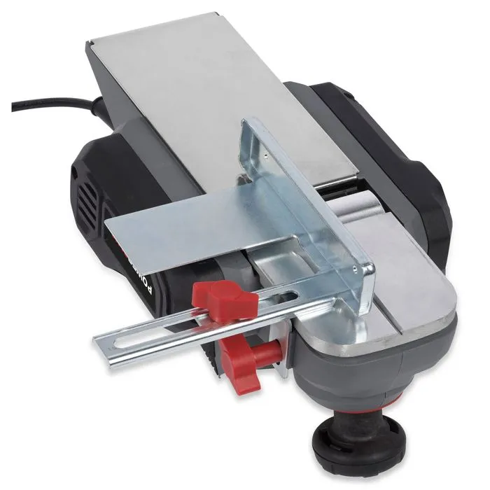 Powerplus - Rabot électrique 900 W, vitesse 17000 min-1, guide latéral, sac à poussière et connecteur pour extracteur