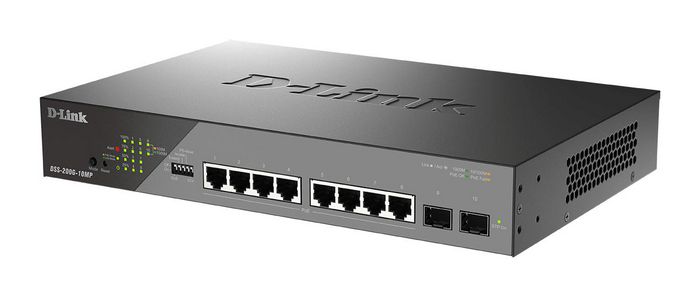 D-Link DSS-200G - Commutateur Gigabit PoE++ 8 ports pour Surveillance IP, livraison PoE jusqu'à 250 m, design fanless sans bruit, 130 W, VLAN Auto, protection 6 kV