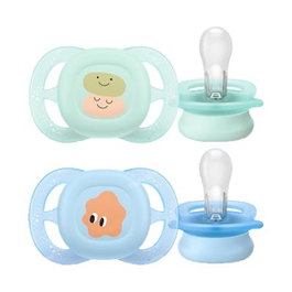 AVENT Sucettes Silicone Ultra Start 0-2 Mois Garçon, Lot de 2