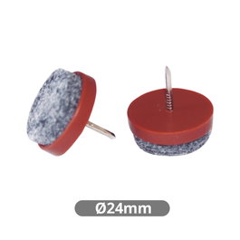 GSC Evolution Lot de 8 feutres ronds avec clou Ø24mm - Marron