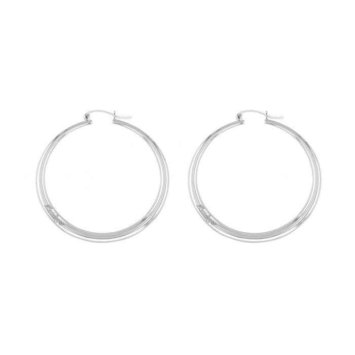 Tommy Hilfiger Boucles d'oreilles 2780275 en acier inoxydable, Gris, 2 cm Tommy Hilfiger Boucles d'oreilles 2780275 en acier inoxydable, Gris, 2 cm