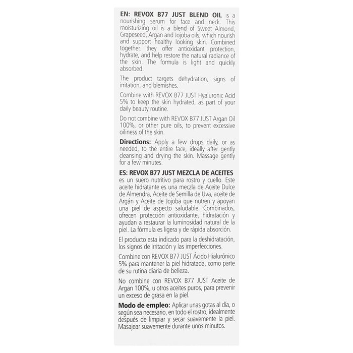 Revox B77 Just Mélange d'Huiles Hydratant 30 ml