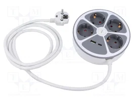 PLASTROL Rallonge réseau H05VV-F 6 prises 2m