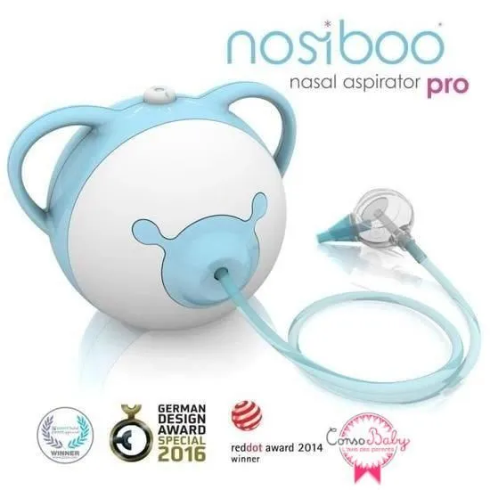 Nosiboo Pro - Mouche-bébé électrique (Aspirateur nasal) pour bébé et nourrisson, puissance d'aspiration élevée - Bleu