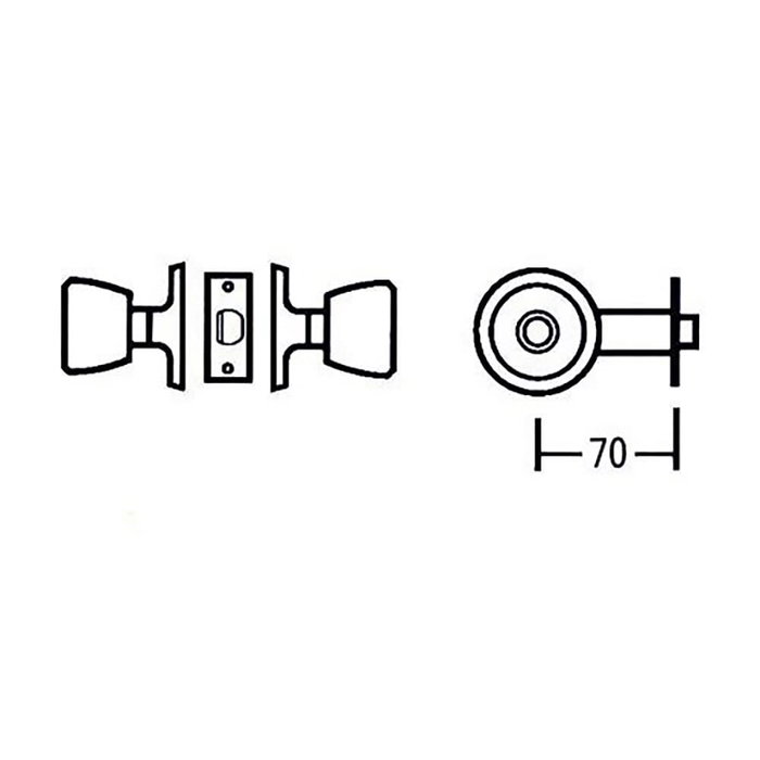 Serrure à bouton MCM 510-3-3-70 Intérieur Serrure à bouton MCM 510-3-3-70 Intérieur