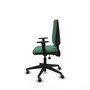 Chaise Elche Asynchrone Tissu Vert émeraude Base pyramidale noire Accoudoir 1D Sans appui-tête Roulettes 65mm pour moquette