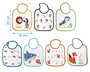 KioKids - Set de 7 bavoirs imperméables et absorbants avec motifs d'animaux colorés, pour bébé dès la naissance, en coton et polyester