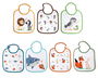 KioKids - Set de 7 bavoirs imperméables et absorbants avec motifs d'animaux colorés, pour bébé dès la naissance, en coton et polyester