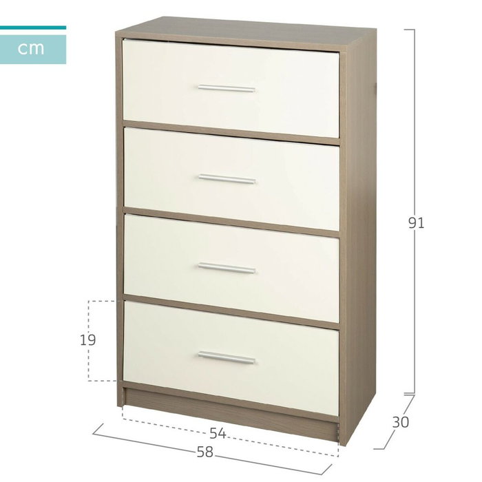 Max Home Commode Moderne Blanc et Gris Max Home Commode Moderne Blanc et Gris