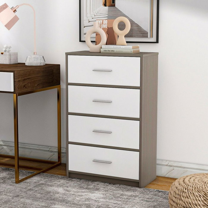 Max Home Commode Moderne Blanc et Gris Max Home Commode Moderne Blanc et Gris