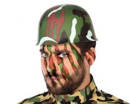 Atosa Casque Militaire PVC Camouflage Vert