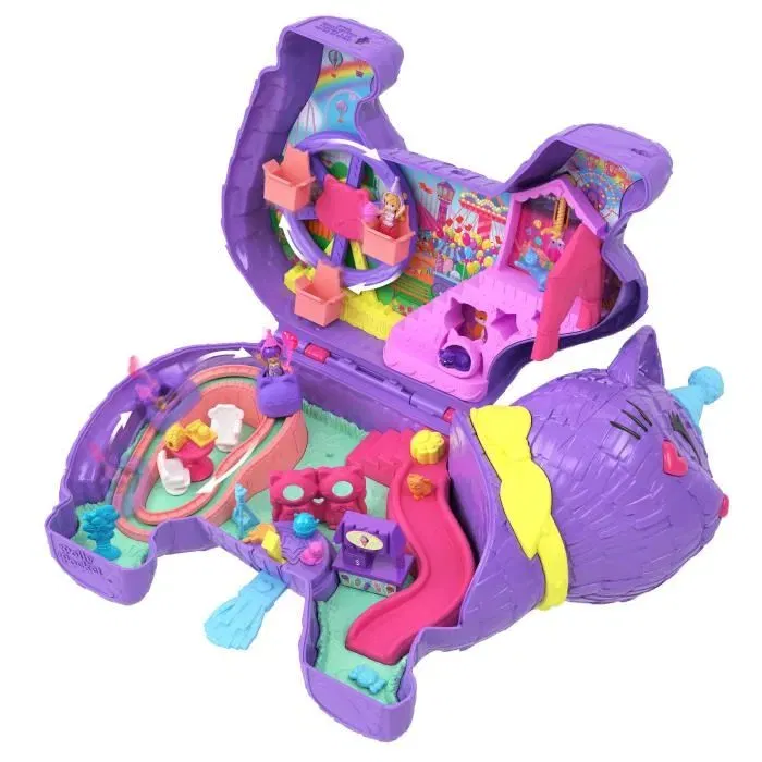 Polly Pocket Coffret Fête du Chaton JFT90 - Jeu avec 22 Accessoires et Mini-Figurines pour Enfants